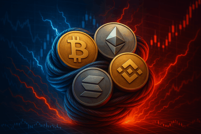 Bitcoin, ethereum, bnb, and solana coiled at pivotal levels as momentum clashes hint at explosive market resolution