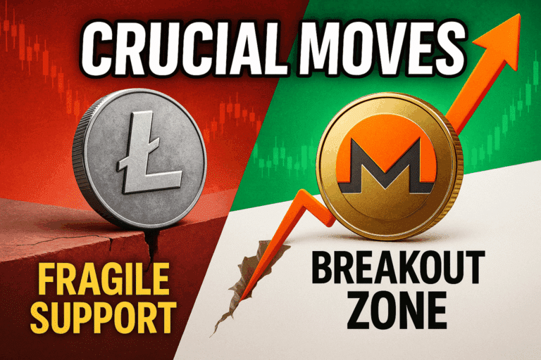 Litecoin teeters on fragile support while monero bulls eye breakout zone