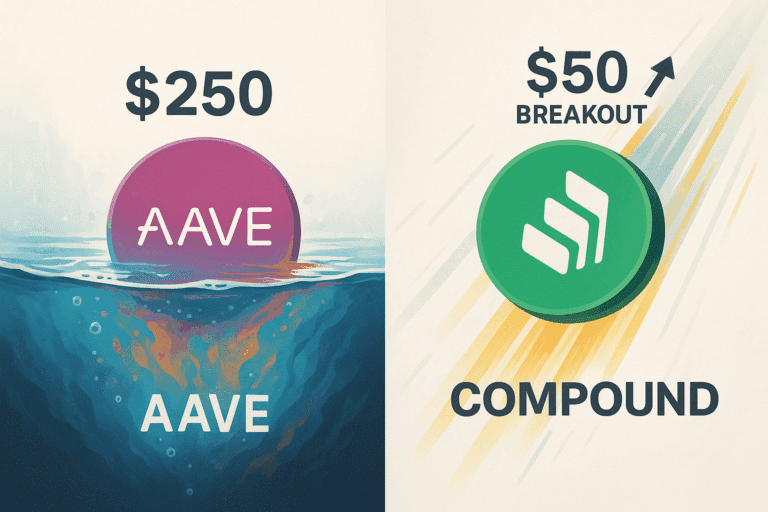 Aave plunges below 0 as bulls retreat while comp eyes breakout above 