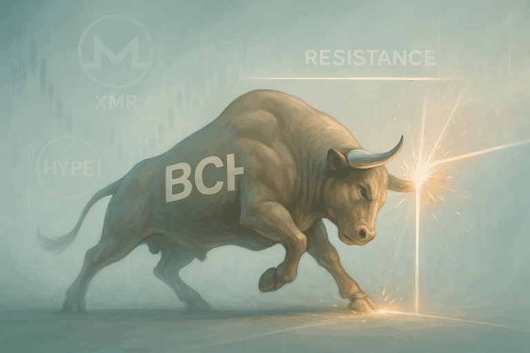 Bch bulls pressure resistance as xmr and hype eye critical inflection zones
