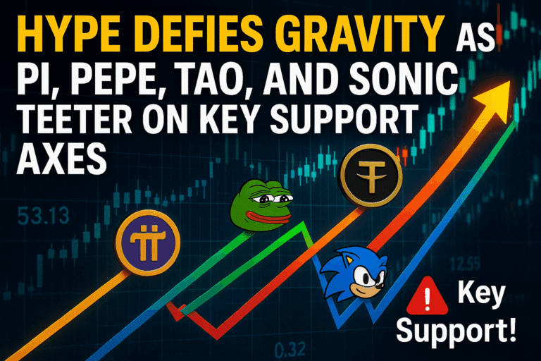 Hype defies gravity as pi, pepe, tao, and sonic teeter on key support axes