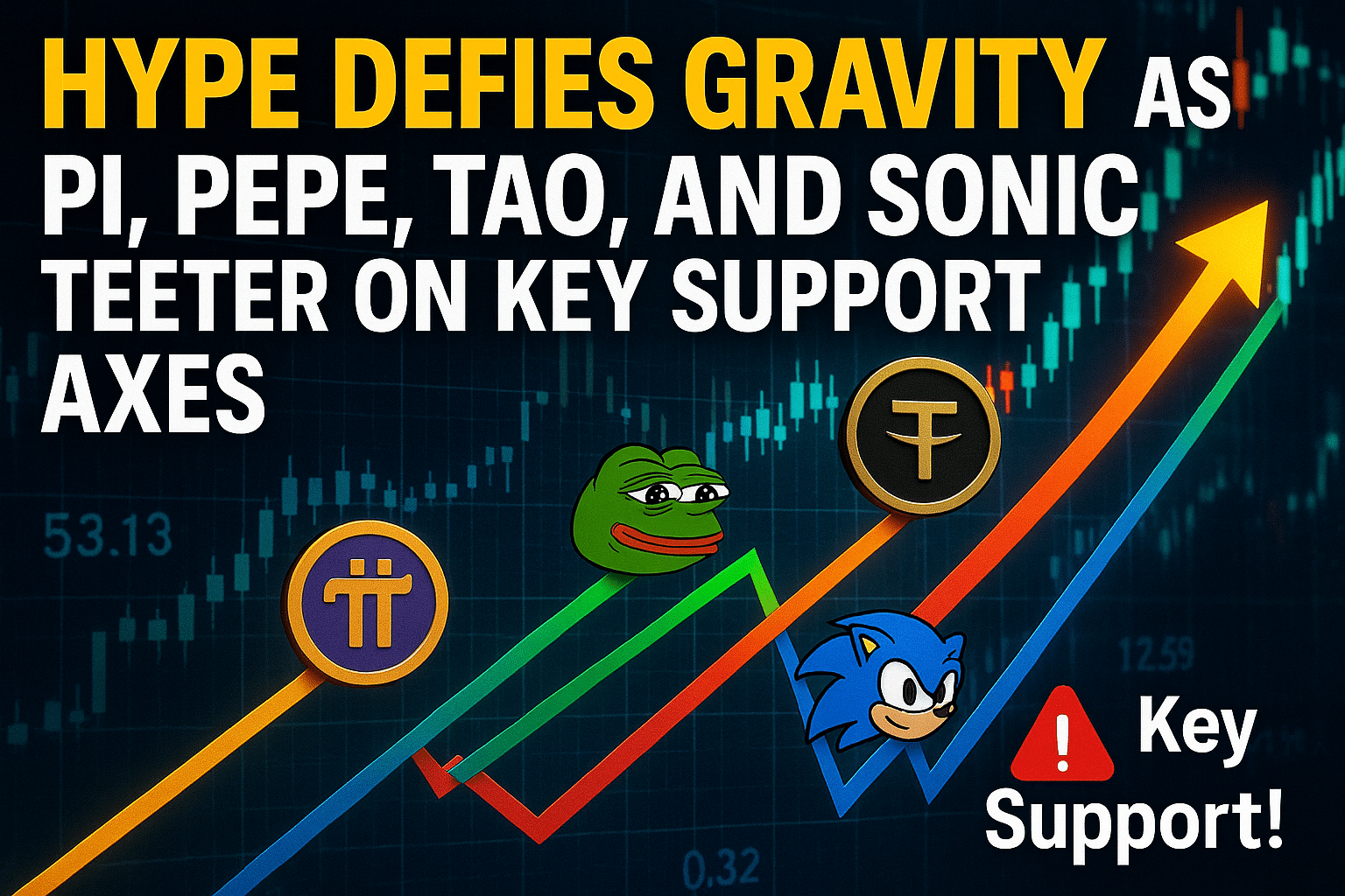 Hype defies gravity as pi pepe tao and sonic teeter on key support axes 20250615