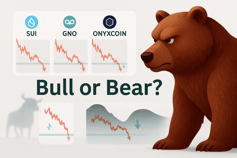 Sui, gno, and onyxcoin teeter at critical support as bears tighten grip—will bulls stage a last-second rescue?